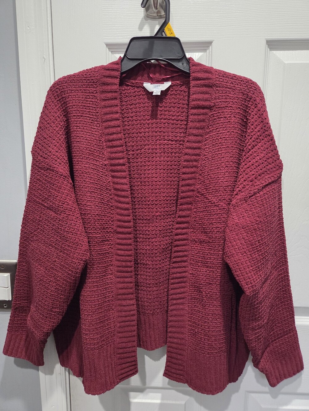 Time And Tru Women's Open Front Chenille Cardigan Sweater Size L NEW